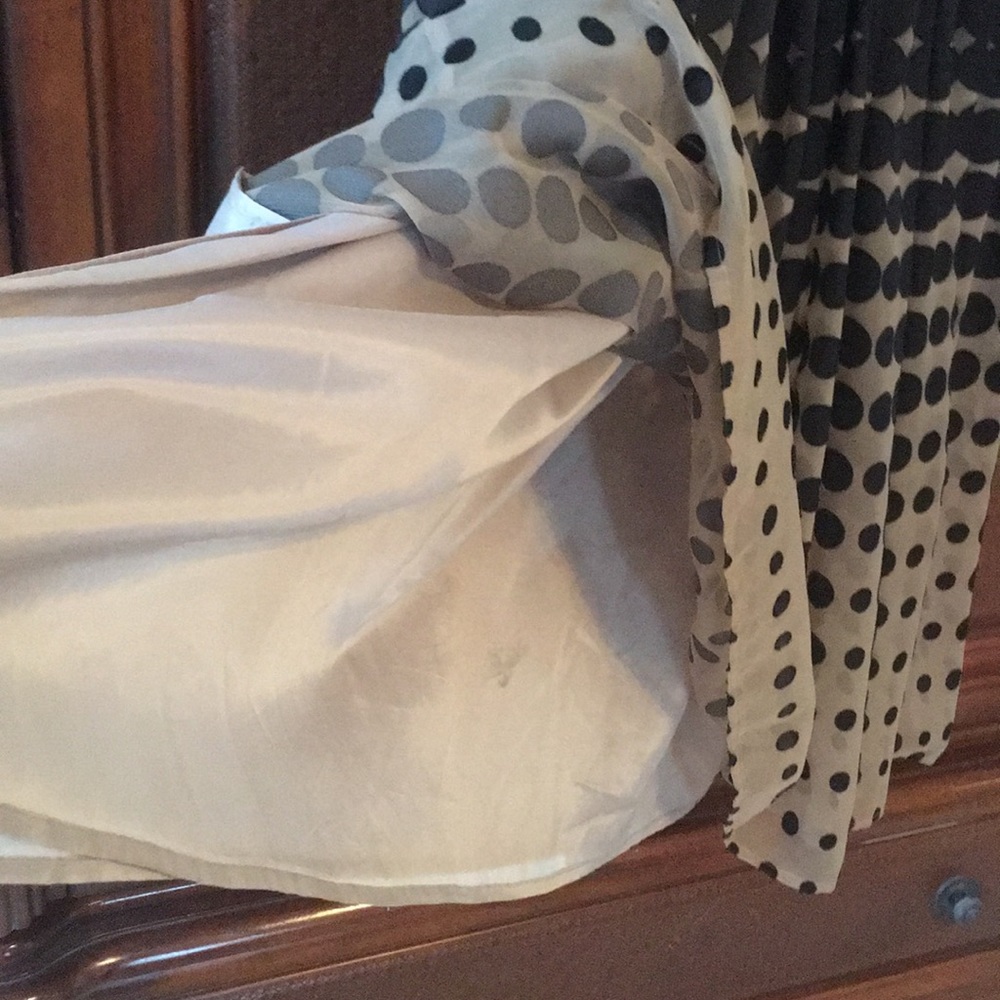 Anthropologie Black and Cream Dot Midi Dress - Picture 4 of 4